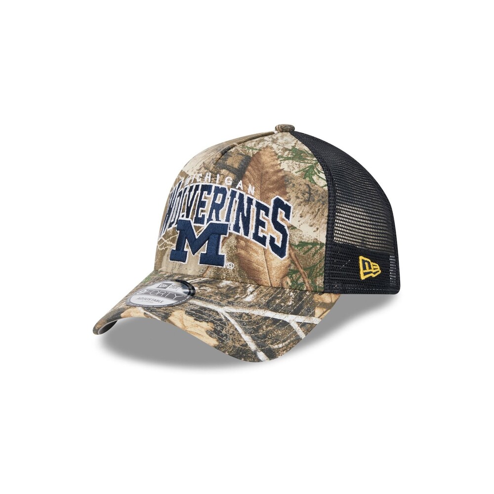 New Era Michigan Wolverines Active 9FORTY A-Frame Trucker Hat - One Size